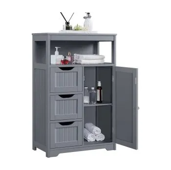 Koupelnový nábytek Koupelnová skříňka 611214 dark gray, dřevěná - A YAHEETECH