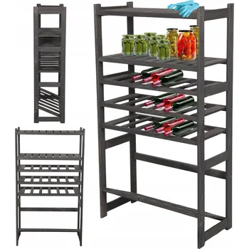 Dílenský regál Dřevěný skladový regál Wamar-Sosenka 124,2 x 70 x 33 cm, nosnost až 50 kg na polici