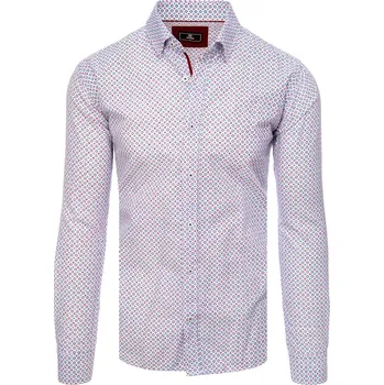 Pánská košile Pánská vzorovaná košile DX2414 Barva: Bílá, Velikost: XL