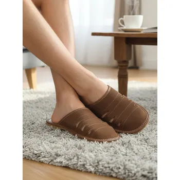 Pánské pantofle Pánské kožené papuče Model 5A, VELIKOST 42