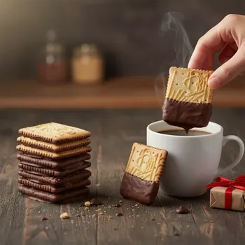 Čokoládová tyčinka Polomáčené mléčné sušenky 432 g (12×36 g) – sušenky v kakaové polevě (Sušenky polomáčené kakaovou polevou)