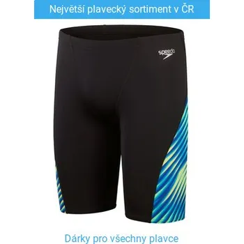 Pánské plavky Speedo Allover Digi V-Cut Jammer Black/True Cobalt S - UK32