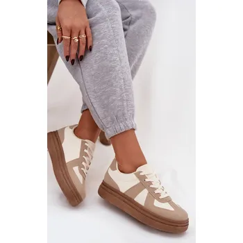 Dámská obuv Dámské tenisky na platformě – tmavě béžové Dovina Velikost: 38