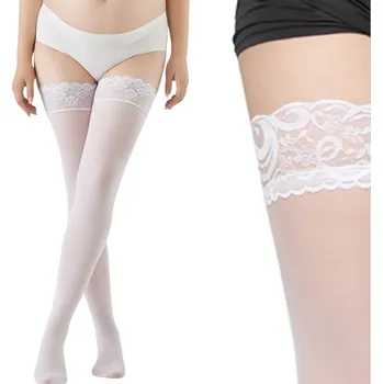 Podprsenka SILIKONOVÉ PUNČOCHY RŮŽOVÉ sexy dámské spodní prádlo 15D SAMONOSNÉ vel.5/6