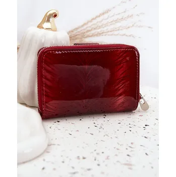 Lakovaný dámský peněženka s malými červenými detaily Luretta univerzální