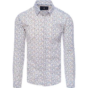 Pánská košile Pánská vzorovaná košile DX2410 Barva: Bílá, Velikost: XL