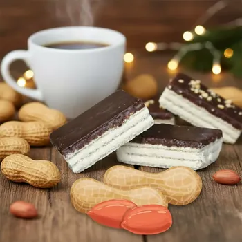 Čokoládová tyčinka Arašídové oplatky polomáčené 600 g – oplatky s arašídovou náplní v kakaové polevě (Arašídové Oplatky Polomáčené v kakaové polevě)