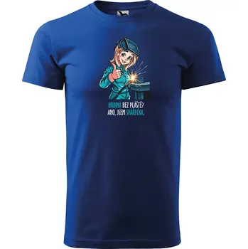 Pánské oblečení Sablio Tričko s potiskem Ano, jsem svářečka - modré 2XL