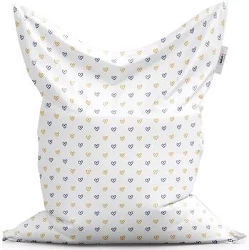 Sedací pytel Sablio Sedací vak Classic Malované srdce na bílé - 150x100 cm