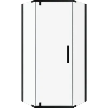 Aplomo Stylio New pětiúhelníkový sprchový kout, černá Rozměr koutu: 80x80cm, BKM501PTK-