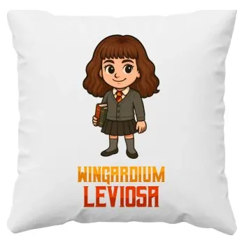 Žertovný předmět Wingardium Leviosa - Hermiona Granger - polštář s potiskem pro fanoušky série Harry Potter- Tričkový.cz