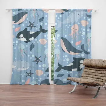 Závěs Sablio Závěs Dětský mořský svět: 2ks 140x250cm
