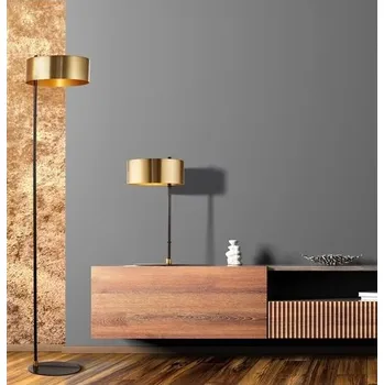 Stojací lampa Searchlight EU20225-1GO Stojací lampa KNOX černá &amp; ZLATÁ