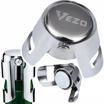 Ocelová zátka VEZO na láhev vína a šampaňského, stříbrná