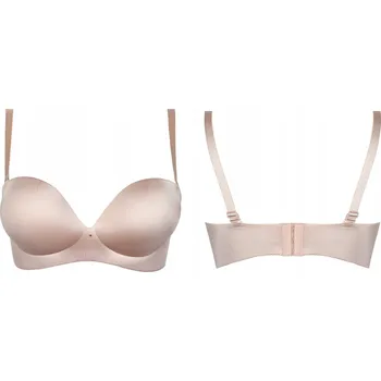 Dámské spodní prádlo Hladká podprsenka bardotka s push-up efektem Naomi 01 Poupee Marilyn 70D TĚLOVÁ
