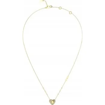 Náhrdelník OCELOVÝ ZLATÝ NÁHRDELNÍK GUESS BELOVED KŘIŠŤÁLY SRDCE JUBN05018JWYGT/U
