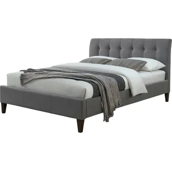 Nábytek Postel PIGOTT, šedá/ořech + vyzvednutí ZDARMA