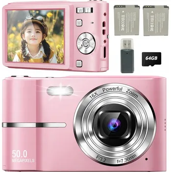 Digitální kompakt DIGITÁLNÍ FOTOAPARÁT RETRO 4K 64MP 18X DIGITÁLNÍ ZOOM + 64GB KARTA