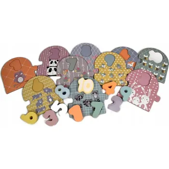 Puzzle Dřevěná skládačka Adam Toys - Učíme se počítat