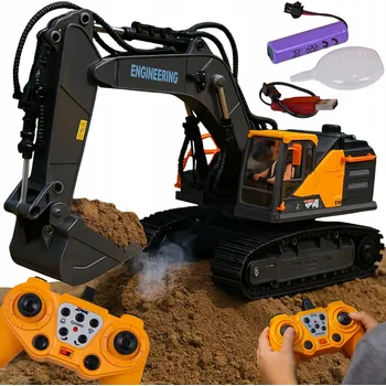 RC model auta KOPARKA ZDALNIE STEROWANA NA PILOTA AUTKO SPYCHACZ TRAKTOR s funkcí kouře