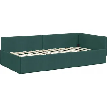 Prostěradlo Rohový Rám postele, tmavě zeleň, 100 cm x 200 cm, látkový