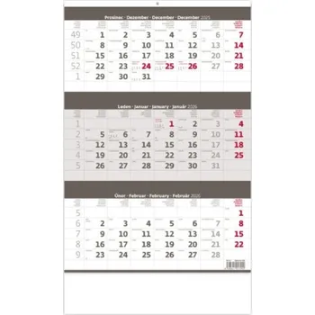 Kalendář Tříměsíční kalendář šedý