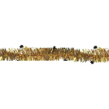 Řetěz s hvězdami- 4 barvy,200 x 5 cm zlatý