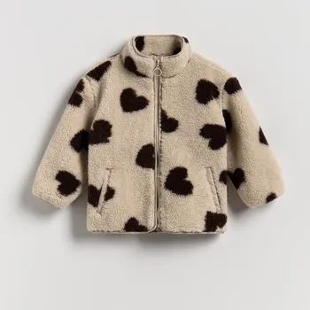 Dívčí bunda Reserved - Bunda s měkkou teddy podšívkou - krémová - 188EX-01X - 188EX-01X-116