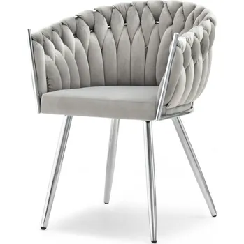 Křeslo Mebel Partner Radio (šedá + stříbrná)