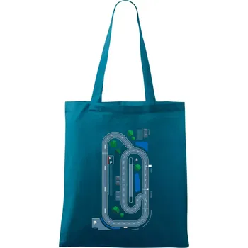 Závodní dráha - Rodiče - Taška bavlněná - 42 x 38 cm ( Petrolejová )