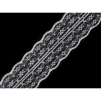 Krajka Silonová krajka / vsadka šíře 42 mm, velké, bílá