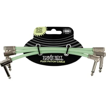 Příslušenství ke zvukové technice Ernie Ball Flex Patch Cable 6in - Glow in Dark - 3 Pack + prodloužená záruka 3 roky