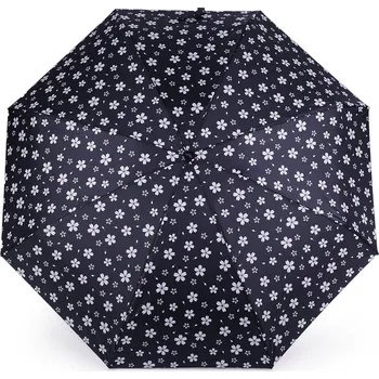 Dámský mini skládací deštník květy, velké, 14 modrá tmavá