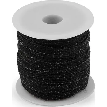 Stuha Jutová stuha šíře 6 mm, střední, 8 černá
