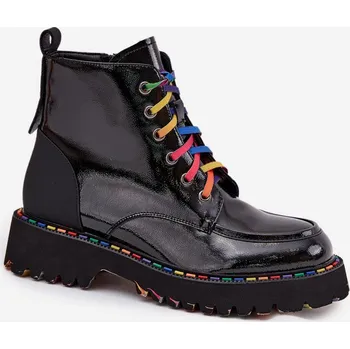 Dámská obuv Dámské lakované kožené botky Artiker – černé Velikost: 38