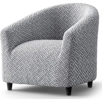 Napínací potah Blancheporte Bipružný žabičkovaný potah na křeslo cabriolet, mikrovlákno šedá