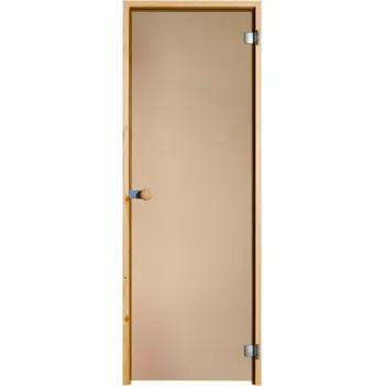 Vihtan dveře do sauny Limited celoskleněné bronz 7x19, rám borovice