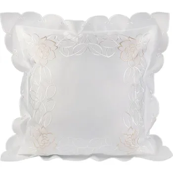 Povlak na dekorativní polštářek Povlak na polštář vyšívaný 45x45 cm Balení: 2 ks, Varianta: 1 bílá béžová světlá - 8596475630634