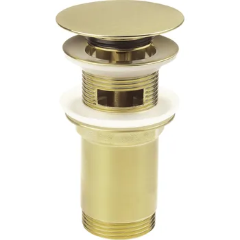 Sifon Aplomo Umyvadlová nebo bidetová výpusť clic-clac s objímkou, kartáčovaná zlato, NHC_R10U