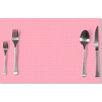 prostírání Sablio Prostírání Bílé čárky na růžové: 40x30cm