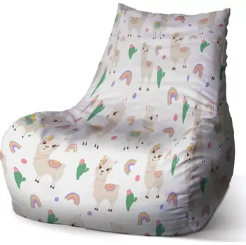Sedací pytel Sablio Sedací vak Bean Roztomilé lamy - 60 x 70 x 70 cm