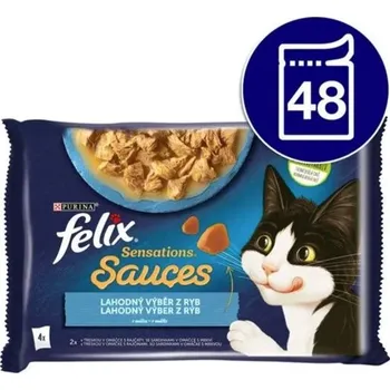 Krmivo pro kočku Felix Sensations mokré krmivo pro kočky s rybími příchutěmi v omáčce a zeleninou 48x85 g