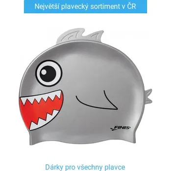 Plavecká čepice Finis Animal Heads Shark Šedá