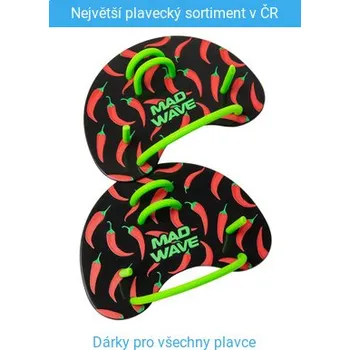 Plavecké rukavice Plavecké packy Mad Wave Finger Paddles Fun Černo/červená