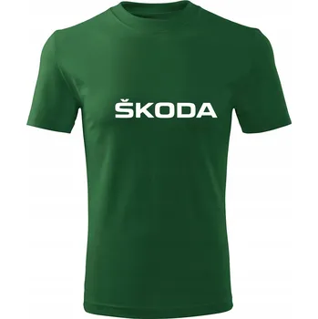 Pánské tričko Tričko Pánské tričko D249 EAT SLEEP SKODA zelené vel M