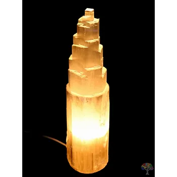 Lampička Magieprirody.cz Selenitová lampa elektrická 40 cm - 4 - 5 kg - JUMBO - přírodní kámen