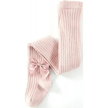 Punčocháče pro dívky s mašličkou, růžové, M (2-4 roky)