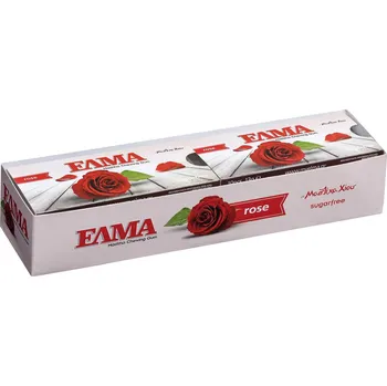 Bonbon ELMA Rose – žvýkačky s růží bez cukru box (10 blistrů)