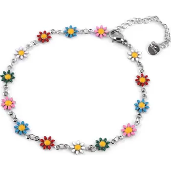 Náramek Náramek na kotník z nerezové oceli - 1 multikolor květy