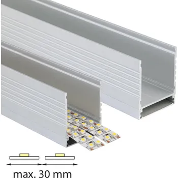 LED osvětlení MCLED Přisazený hliníkový profil PC, 35x43 mm, včetně mléčného difuzoru, 200cm